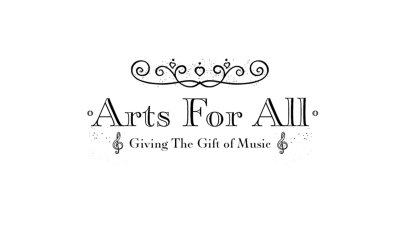 Arts for all logo. Give the gift of music.