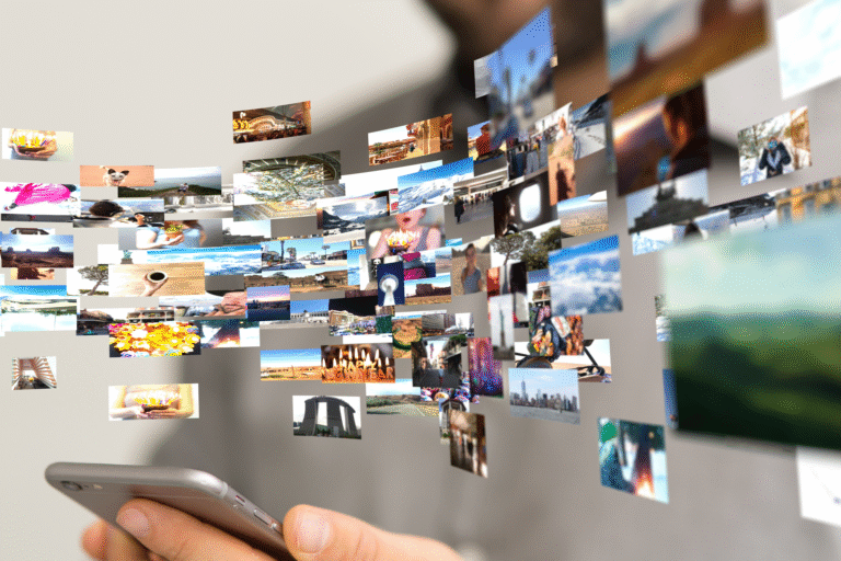 number of screens and images overlapping each other Stock Photo Quality Seal Media Blog