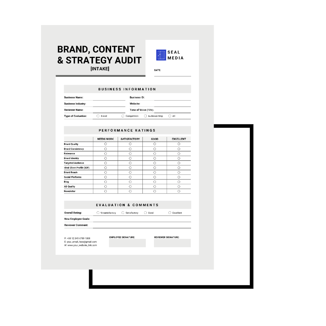 Brand, Content and Strategy Audit Intake Example_SM Funnel MASTER Brand, Content and Strategy Audit Intake Example_SM Funnel MASTER